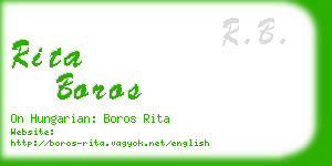 rita boros business card